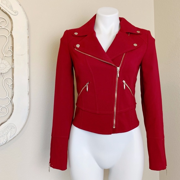 White House Black Market Jackets & Blazers - White House Black Market | Red Moto Zip Jacket | Size: 00